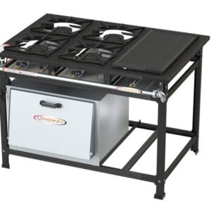Fogão 4 Bocas Chapa Alta Pressão Estampado 4QSM C/ Forno Itajobi Fogões