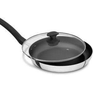 Frigideira Antiaderente Tampa de Vidro Cabo Baquelite Hotel Alumínio ABC