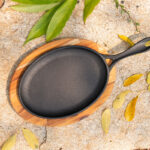 Frigideira Mix Grill Oval Com Suporte De Madeira Santana