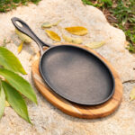 Frigideira Mix Grill Oval Com Suporte De Madeira Santana