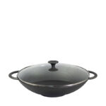 Frigideira Ø36 Wok Duas Alças Com Tampa De Vidro Santana