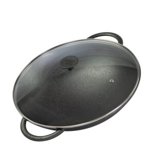 Frigideira Ø36 Wok Duas Alças Com Tampa De Vidro Santana