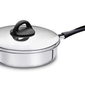 Frigideira Reta Polida com Tampa Saída a Vapor Doméstica Alumínio ABC