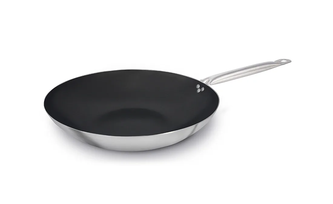 Frigideira Wok Antiaderente Cabo Inox Alumínio ABC Frigideira Wok Antiaderente Cabo Inox Alumínio ABC