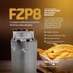 FZP8 - FRITADEIRA ELÉTRICA ZONA FRIA, 15 LITROS, INOX, DE PISO - 8.000 W 220 V SKYMSEN