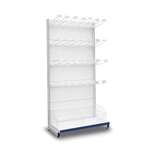 GÔNDOLA LATERAL COM GANCHOS CRISTAL AÇO