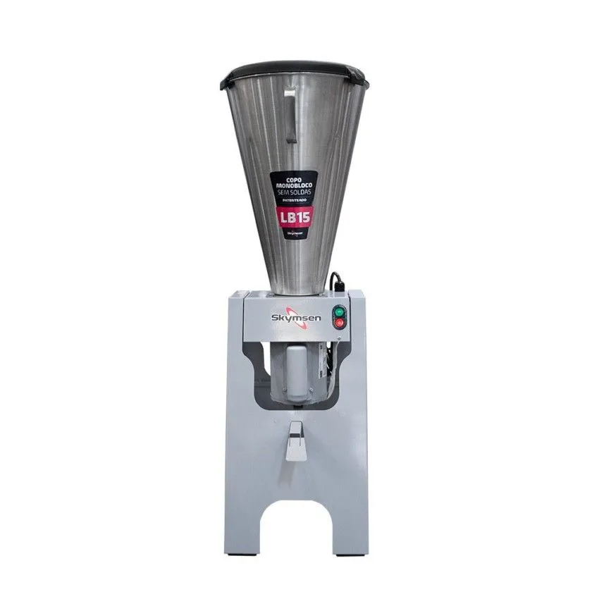 LB15 - LIQUIDIFICADOR COMERCIAL, BASCULANTE, COPO MONOBLOCO INOX - 1,5 HP-CV 127 V SKYMSEN LB15 - LIQUIDIFICADOR COMERCIAL, BASCULANTE, COPO MONOBLOCO INOX - 1,5 HP-CV 127 V SKYMSEN