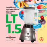 LT1.5 - LIQUIDIFICADOR INOX COPO PLÁSTICO, ALTA ROTAÇÃO, 1,5 LITROS - 900 W 220 V SKYMSEN