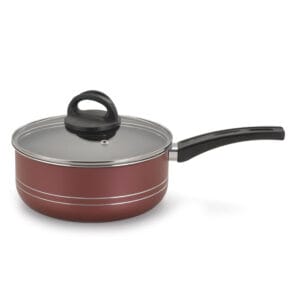 Panela com Tampa de Vidro Cereja Alumínio Nacional