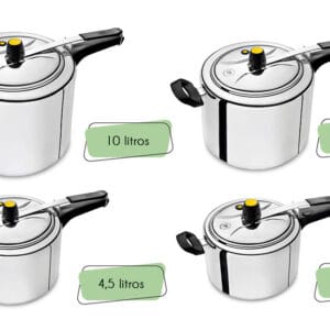 Panela de Pressão Polida Alumínio ABC