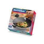 Panela Wok AA Interno e Tampa de Vidro Alumínio Nacional