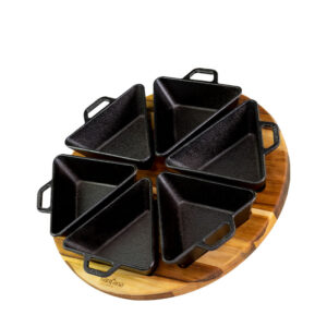 Petisqueira conjunto com suporte de madeira Santana