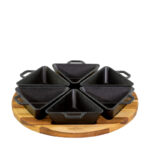 Petisqueira conjunto com suporte de madeira Santana