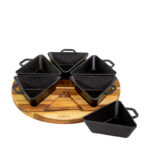 Petisqueira conjunto com suporte de madeira Santana