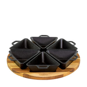 Petisqueira conjunto com suporte de madeira Santana