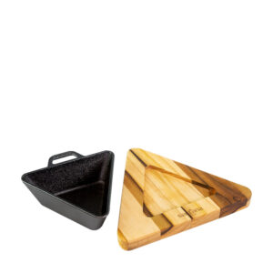 Petisqueira individual com suporte de madeira Santana