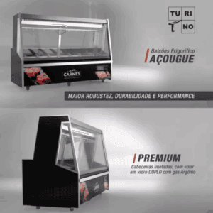 BALCÃO DE AÇOUGUE TURINO PREMIUM GELOPAR GATP-300AD/PR COM DEPÓSITO