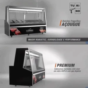 BALCÃO DE AÇOUGUE TURINO PREMIUM GELOPAR GATP-300AD/PR COM DEPÓSITO