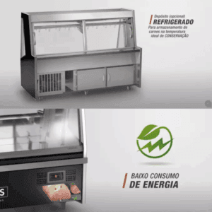 BALCÃO DE AÇOUGUE TURINO STANDARD GELOPAR GATS-300D/PR COM DEPÓSITO