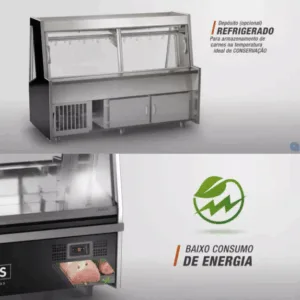 BALCÃO DE AÇOUGUE TURINO STANDARD GELOPAR GATS-300D/PR COM DEPÓSITO