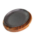 Prato 20 cm com Suporte de Madeira Santana