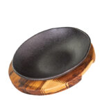 Prato 22 cm com Suporte de Madeira Santana