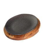 Prato 24 cm com Suporte de Madeira Santana