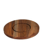 Prato 24 cm com Suporte de Madeira Santana