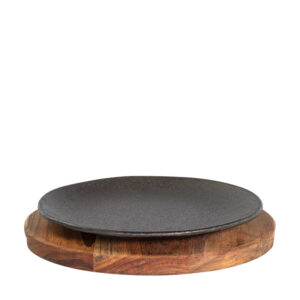 Prato 24 cm com Suporte de Madeira Santana