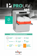 PROLAV 505 - LAVADORA DE LOUÇAS DE ABERTURA FRONTAL, PARA RACKS DE 50 cm - 6.200 W 220 V SKYMSEN