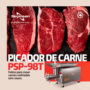 PSP98L T - MOEDOR DE CARNE BOCA INOX 98, COM PRÉ CORTADOR - 3 HP-CV 220 V SKYMSEN