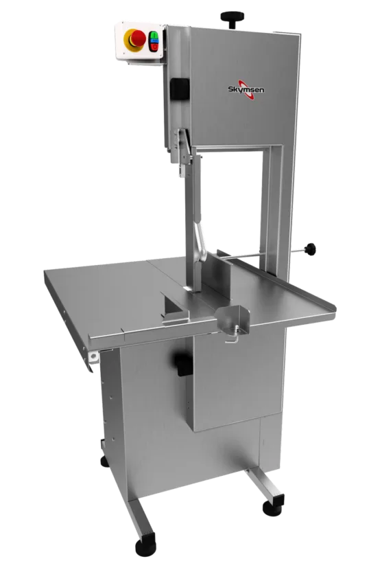 SL-282 - SERRA FITA PARA CARNE INOX, COM EMPURRADOR, MESA MÓVEL, REGULADOR DE CORTE, LÂMINA 2.820 mm - 2 HP-CV 220 V SKYMSEN SL-282 - SERRA FITA PARA CARNE INOX, COM EMPURRADOR, MESA MÓVEL, REGULADOR DE CORTE, LÂMINA 2.820 mm - 2 HP-CV 220 V SKYMSEN