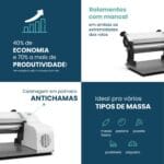 Laminador Elétrico Industrial de Massa 28 cm Branco 127V Anodilar