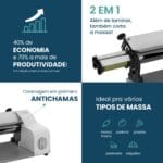 Laminador Elétrico Industrial de Massa 28 cm com Cortador Branco 220V Anodilar