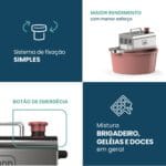 Panela Misturadeira de Brigadeiro 10L Rosa Bivolt Anodilar
